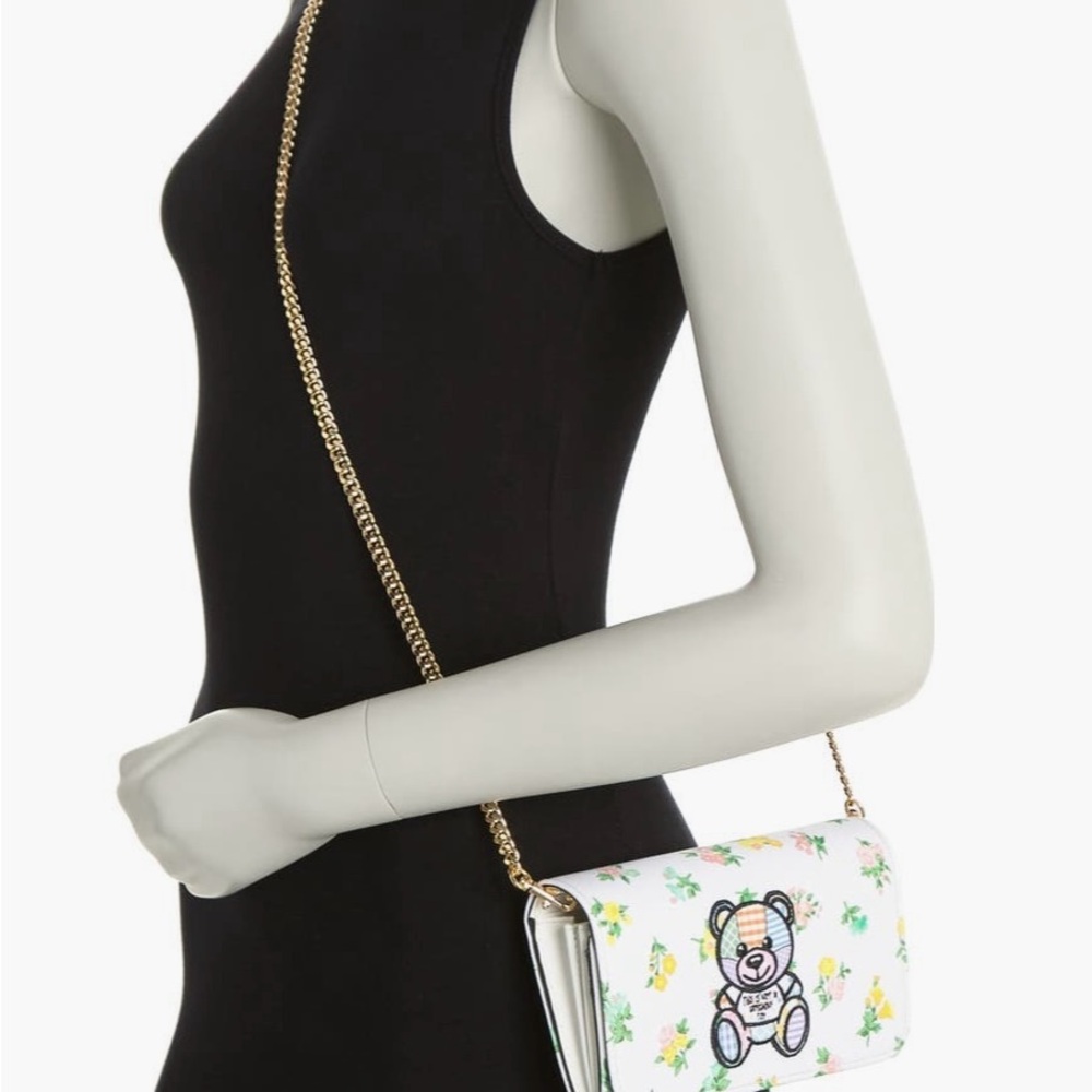 ❌Sold ❌NWT-MOSCHINO Couture Jeremy Scott Teddy Bear Wallet on chain. - Picture 3 of 13